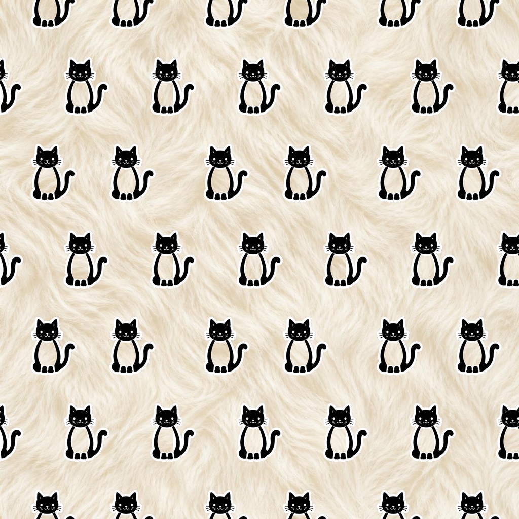 ふわもこねこのデジタルペーパー 3色セット|ホワイト・クリーム・ピンク|ファー風背景の猫柄