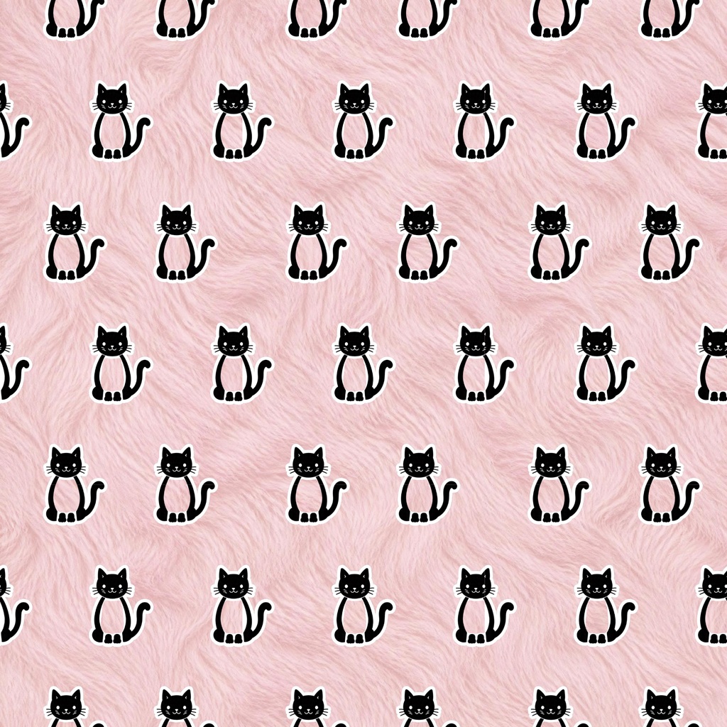 ふわもこねこのデジタルペーパー 3色セット|ホワイト・クリーム・ピンク|ファー風背景の猫柄