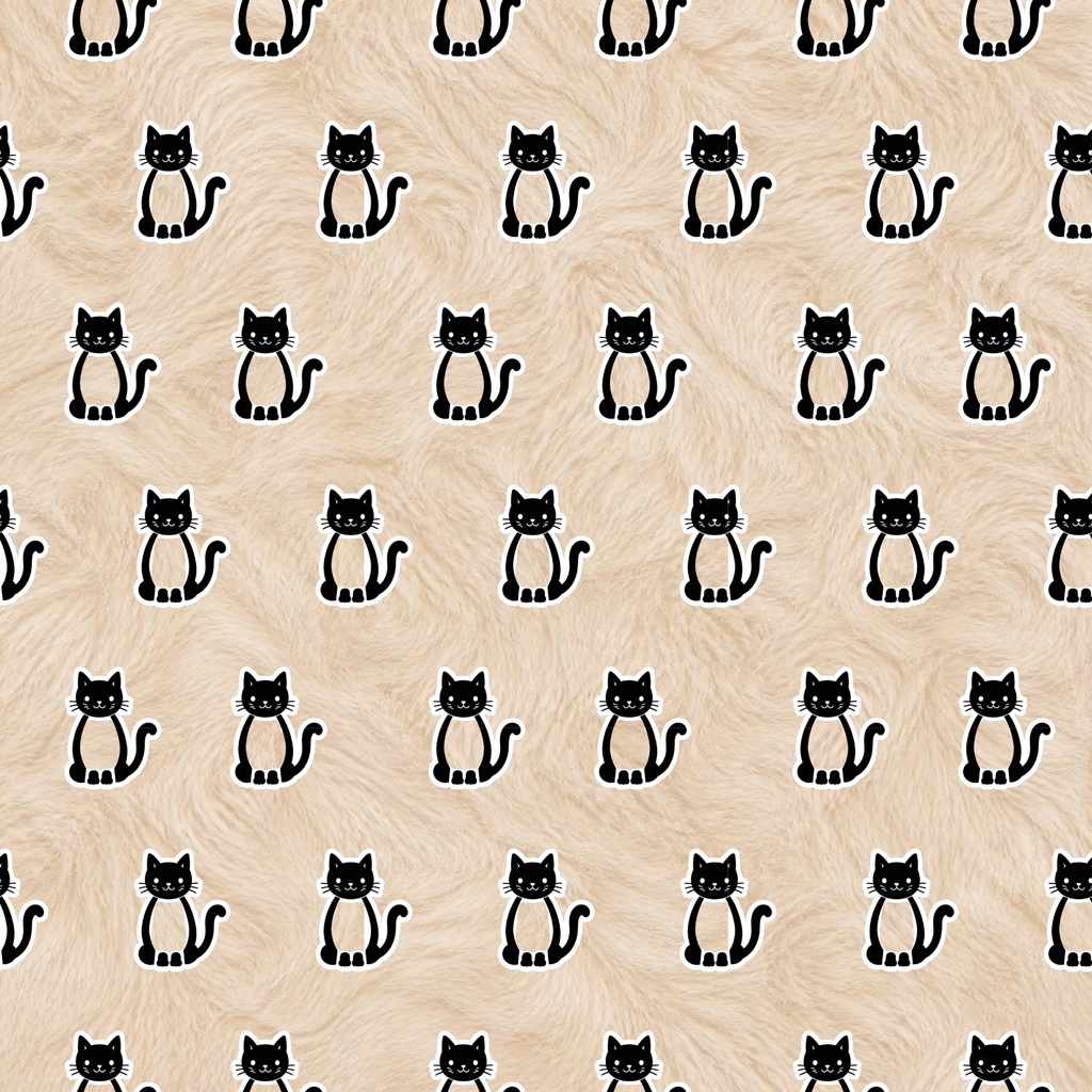 ふわもこねこのデジタルペーパー 3色セット|チャコールグレー・グレー・茶色|ファー風背景の猫柄