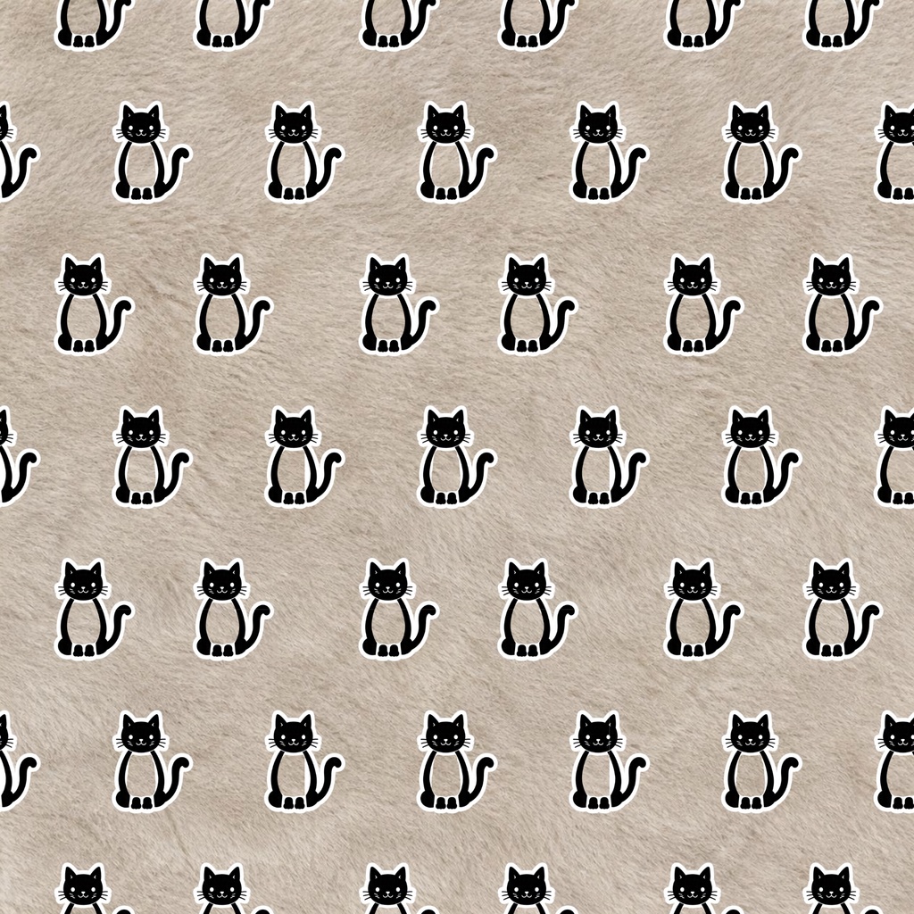 ふわもこねこのデジタルペーパー 3色セット|チャコールグレー・グレー・茶色|ファー風背景の猫柄