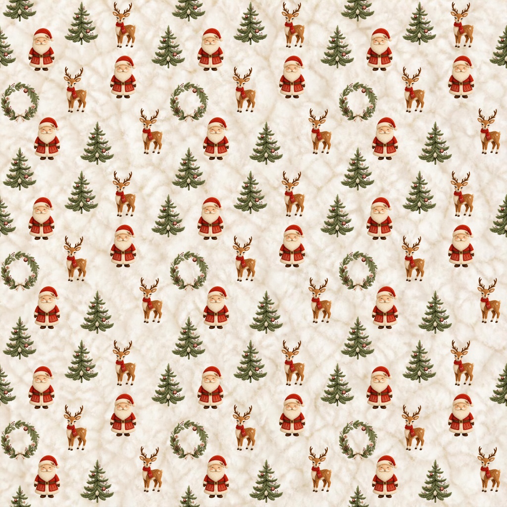 ふわもこクリスマスのデジタルペーパー 3色セット|シームレスパターン・ラッピング・コラージュ・手帳デコ