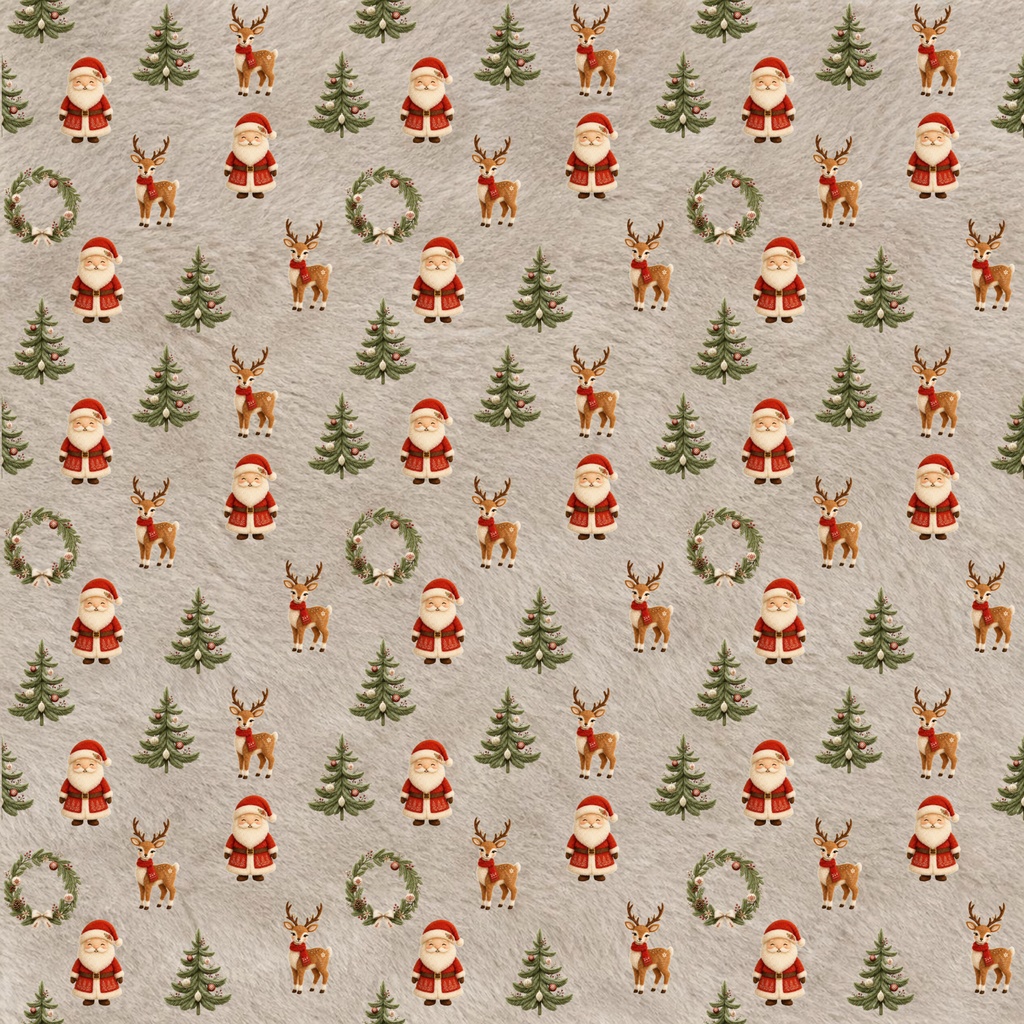 ふわもこクリスマスのデジタルペーパー 3色セット|シームレスパターン・ラッピング・コラージュ・手帳デコ