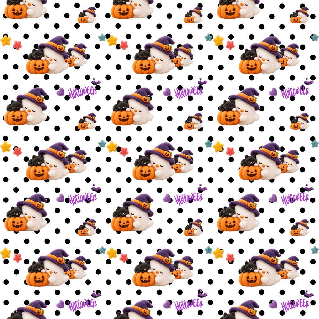 ハロウィンのデジタルペーパー3枚セット| チェック・水玉|ラッピング・HalloweenPaper・ ScrapbookingPaper
