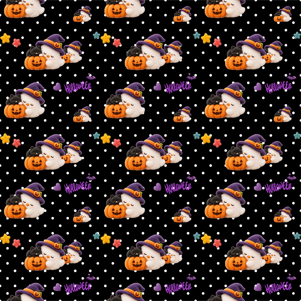 ハロウィンのデジタルペーパー3枚セット| チェック・水玉|ラッピング・HalloweenPaper・ ScrapbookingPaper