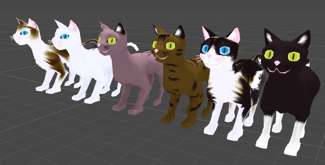 【VRCHAT用】猫(表情・Anim付き)ボーン設定済み