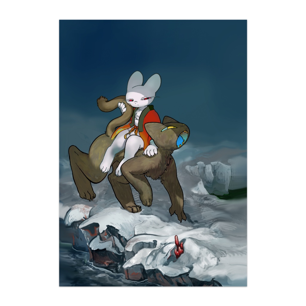 「雪見散歩」パネル印刷