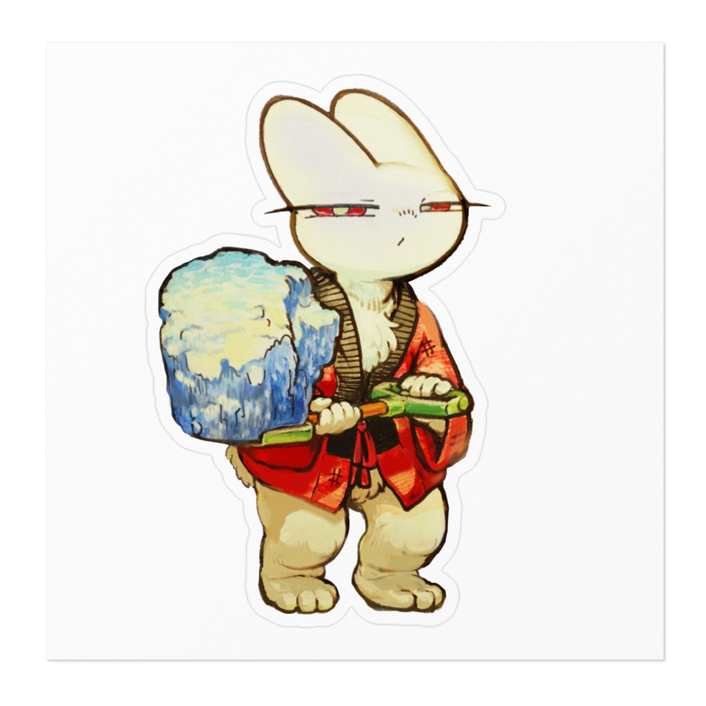 「雪兎のナンテンさん」ステッカー
