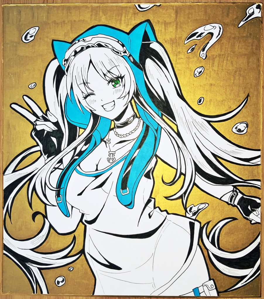 【アズールレーン】ホーネットⅡ【手描き色紙】