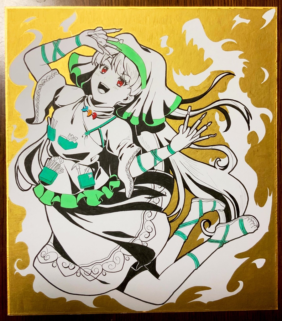 【オーダーメイド】モノクロ原画色紙