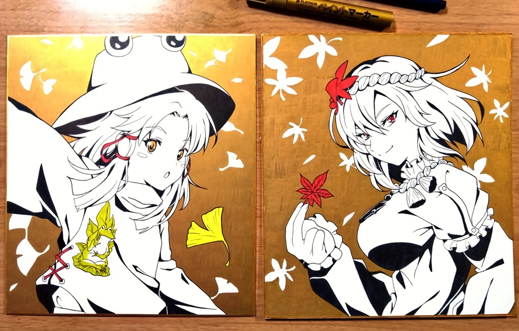 【オーダーメイド】モノクロ原画色紙