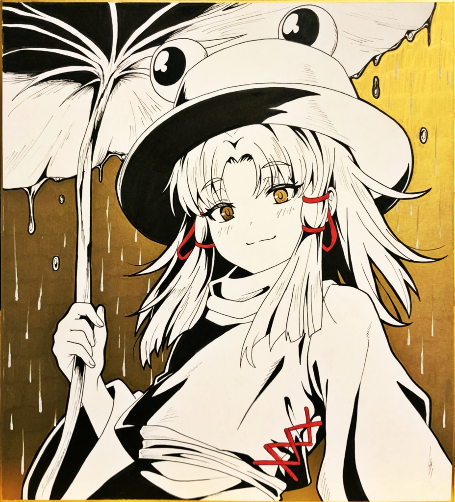 【オーダーメイド】モノクロ原画色紙
