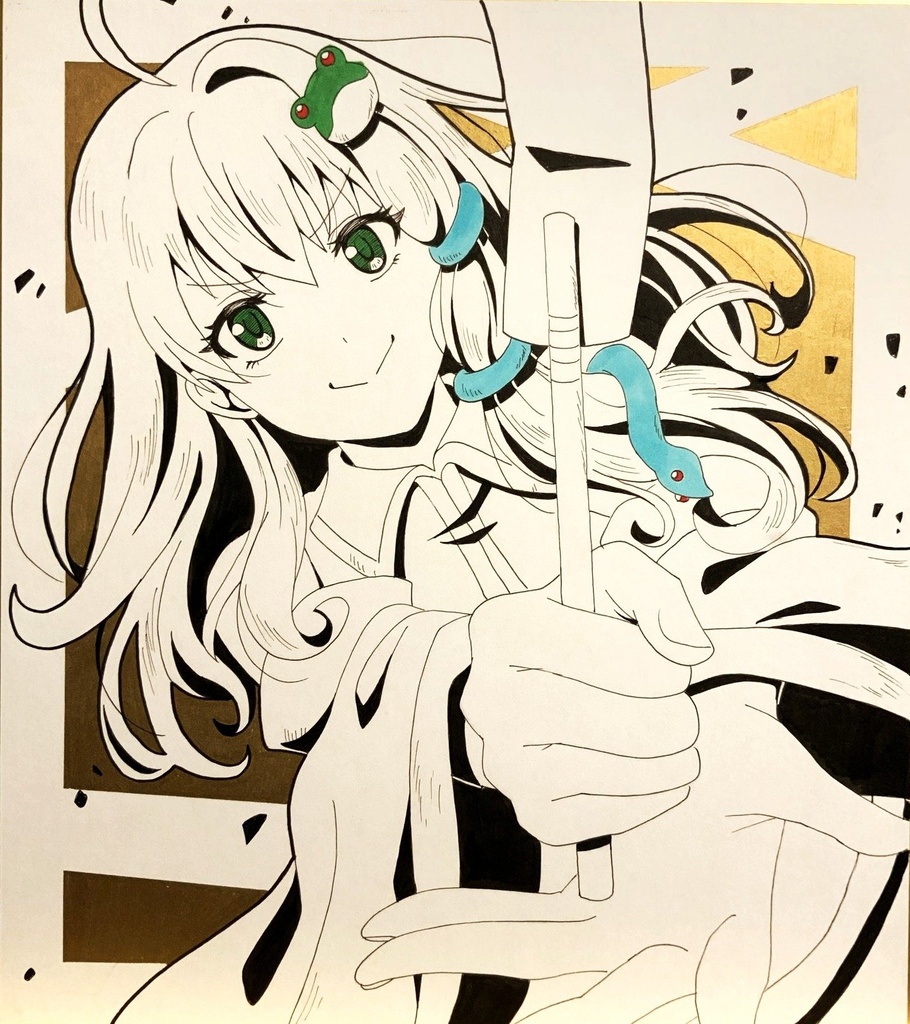 【オーダーメイド】モノクロ原画色紙