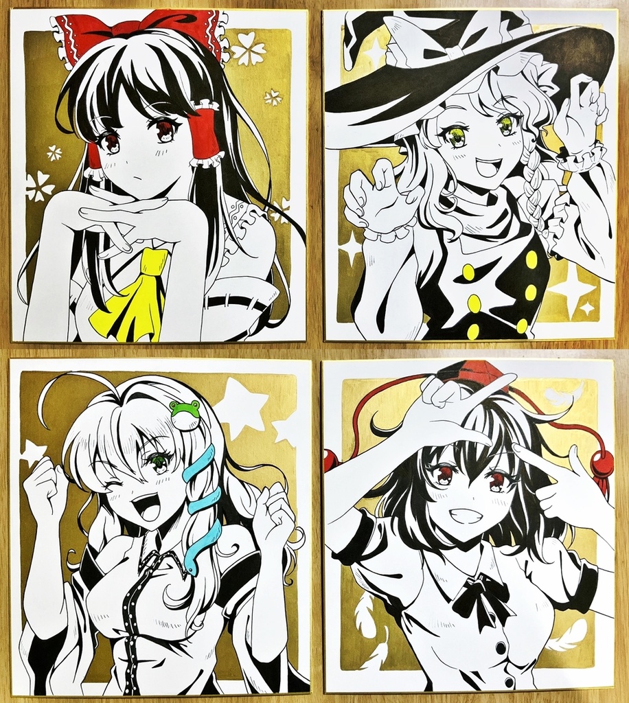 【オーダーメイド】モノクロ原画色紙