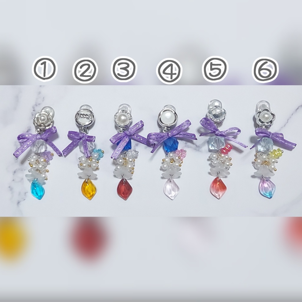 無属性ぬいぐるみ用 垂れ花リーフのイヤーカフ