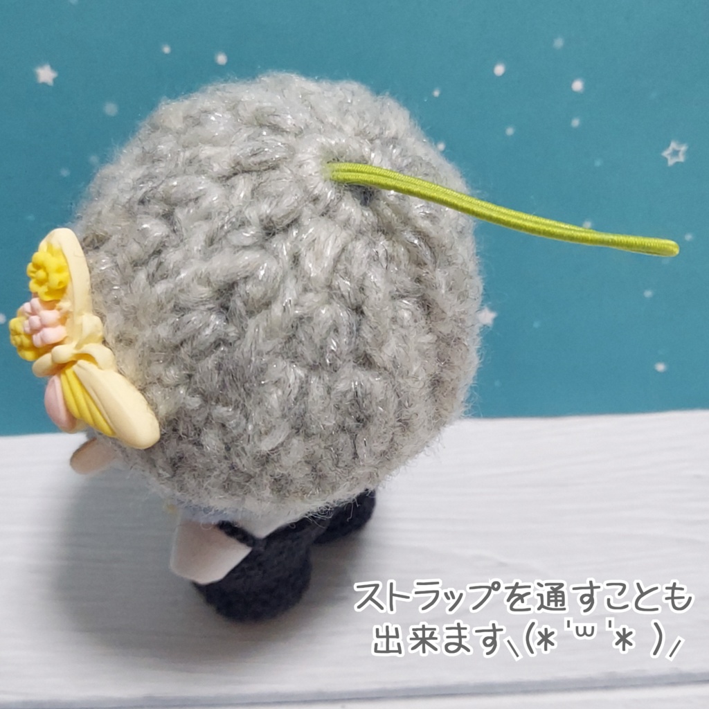 ぬい用 お出掛けセット(デカリボン付きサロペット、キャスケット帽)