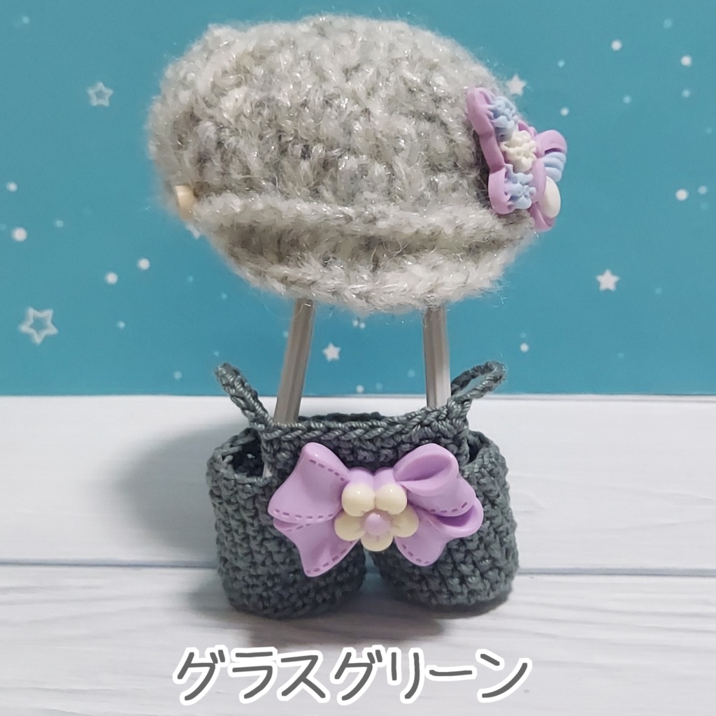 ぬい用 お出掛けセット(デカリボン付きサロペット、キャスケット帽)