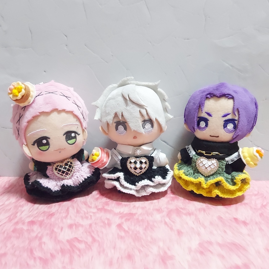 カフェセット(フリルエプロン、ケーキ)【ちびぐるみ、ボルチェ】