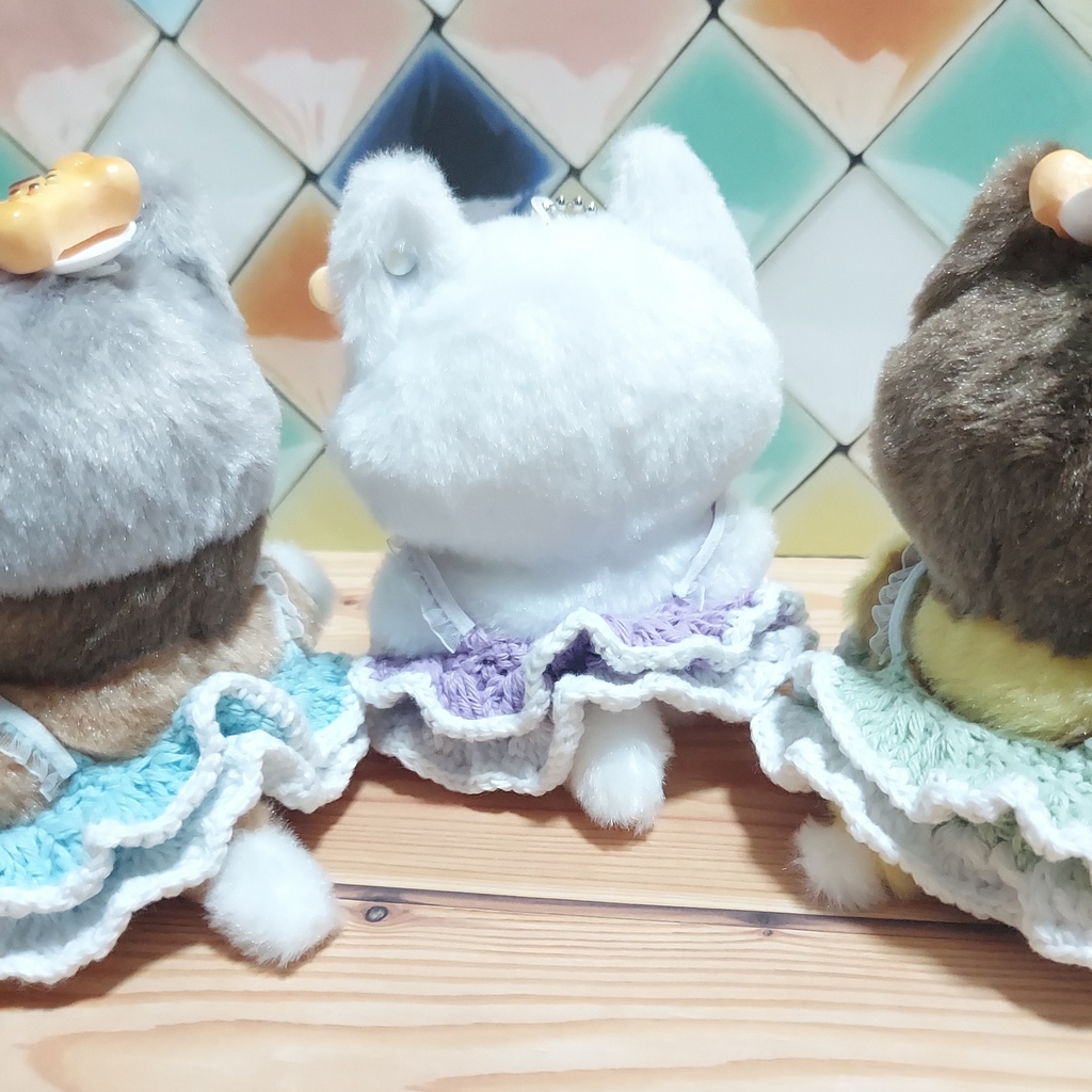 ちみけもマスコット カフェセット(フリルエプロン、骨クッキー)