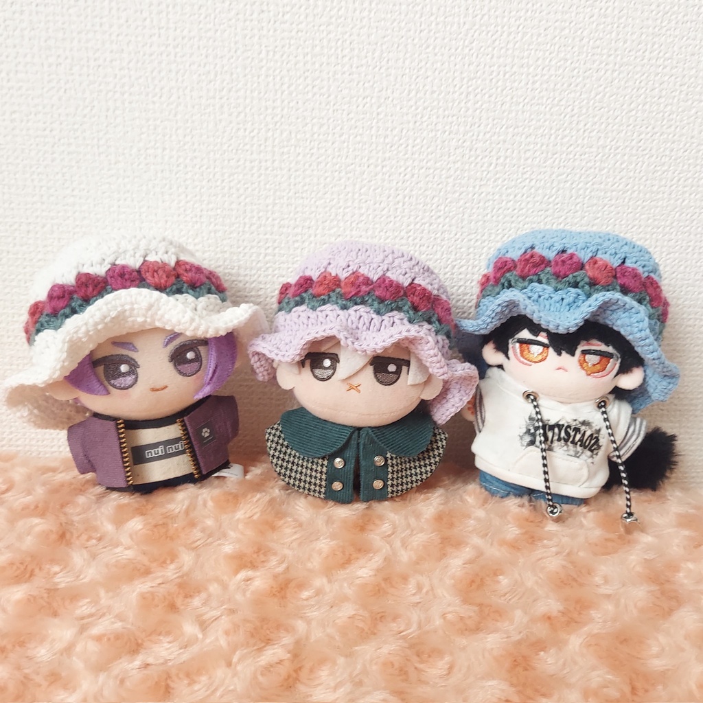 チューリップ帽子【無ぬい20cm、ちびぐるみ&無ぬい10cm】