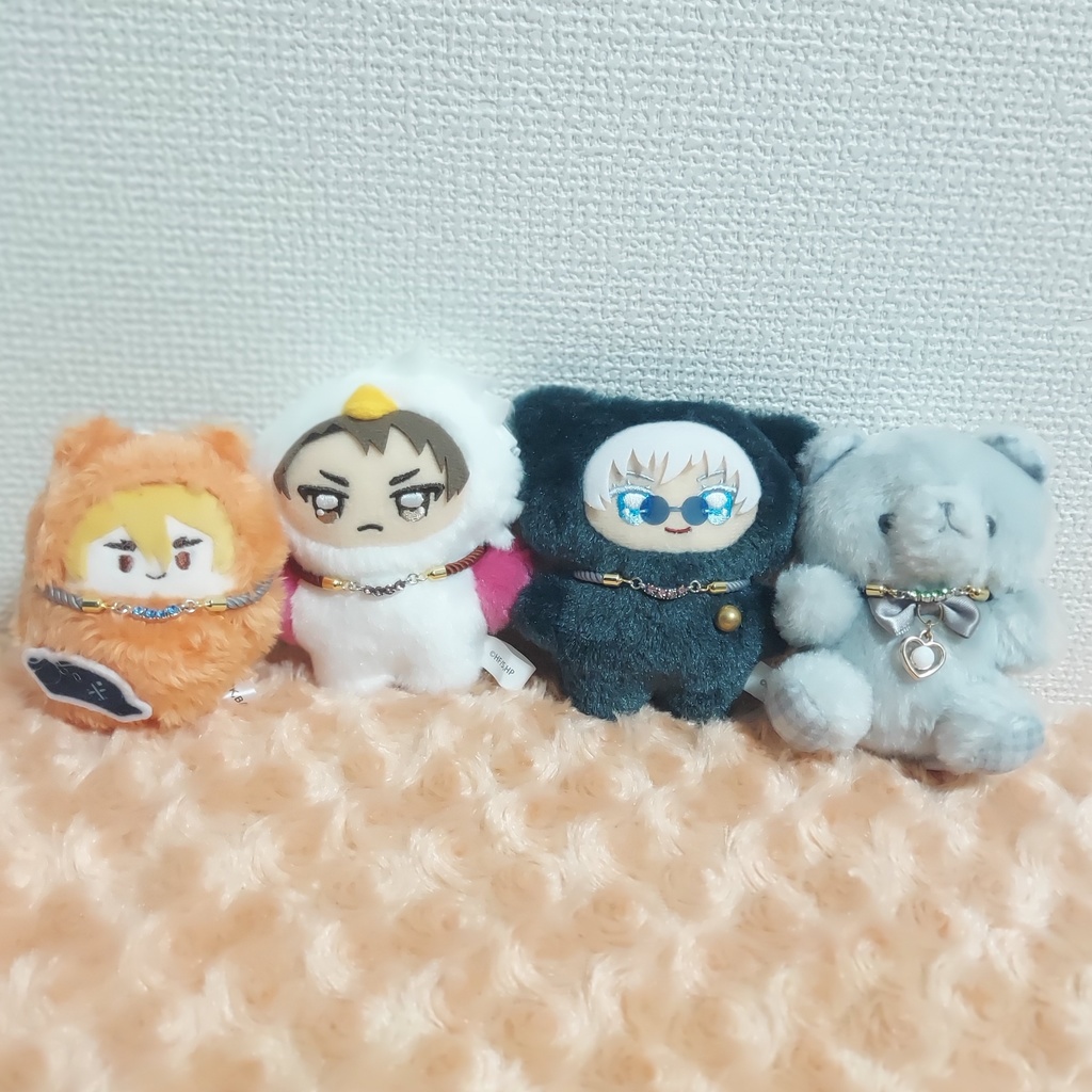 ガラスストーンネックレス&ループタイ【ちみけも、たぴ】