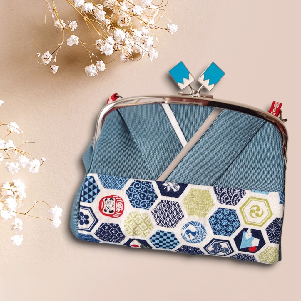 がま口 着物柄 ショルダーバッグ