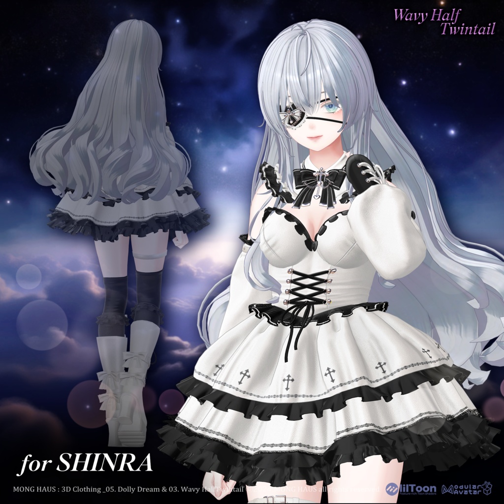 【13アバター対応】 Wavy Half Twintail🌟