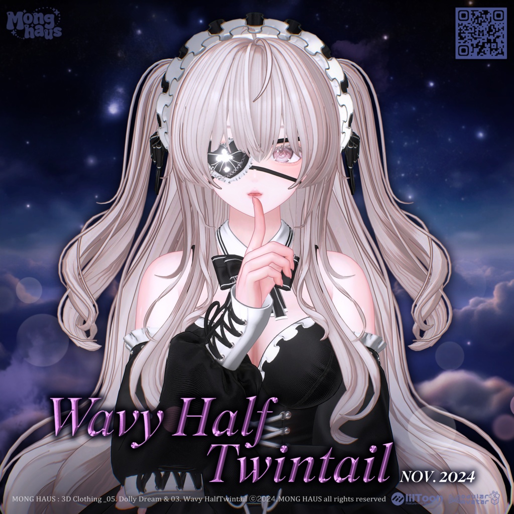 【15アバター対応】 Wavy Half Twintail🌟