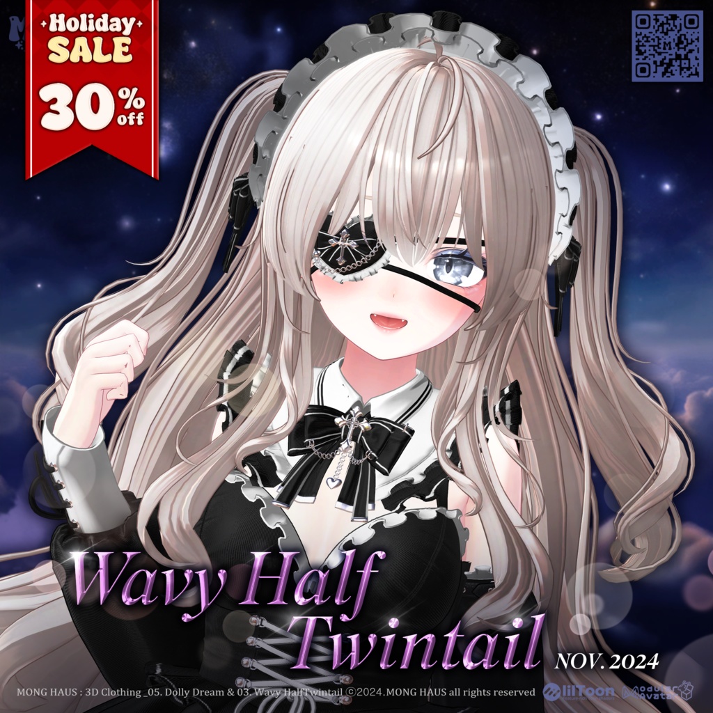 🔥SALE🔥【14アバター対応】 Wavy Half Twintail🌟