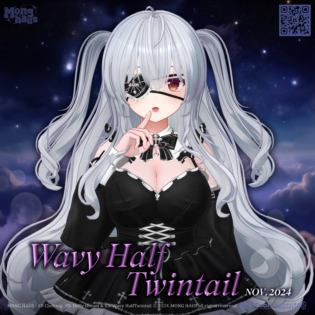 【13アバター対応】 Wavy Half Twintail🌟