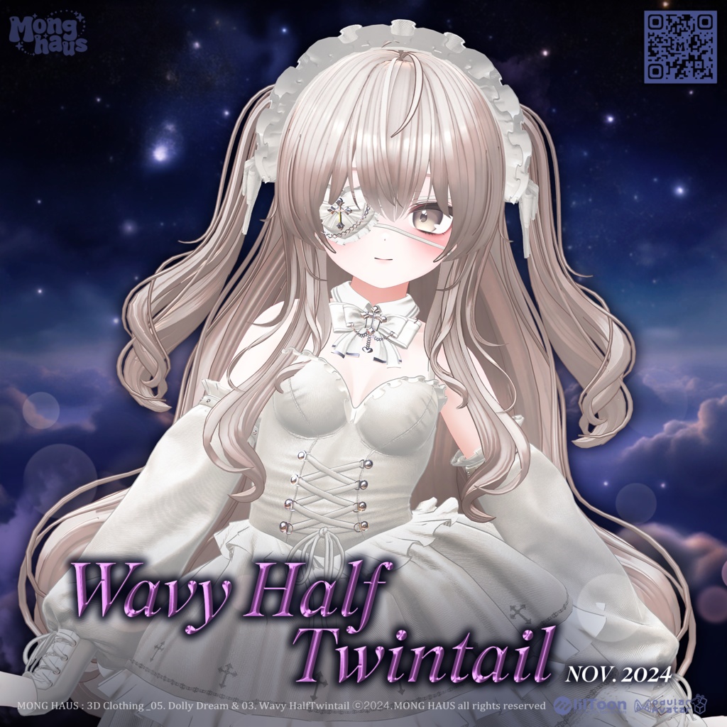 【13アバター対応】 Wavy Half Twintail🌟