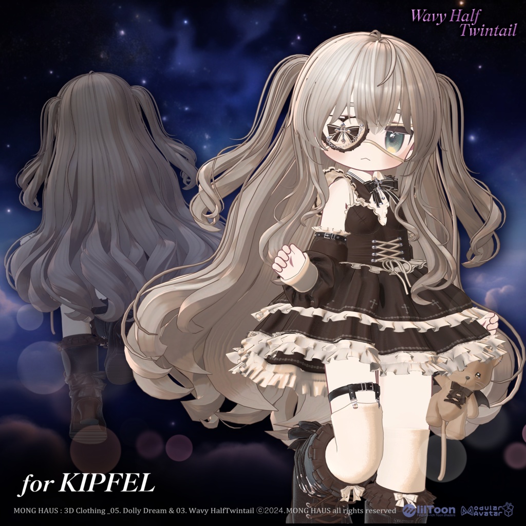 【13アバター対応】 Wavy Half Twintail🌟