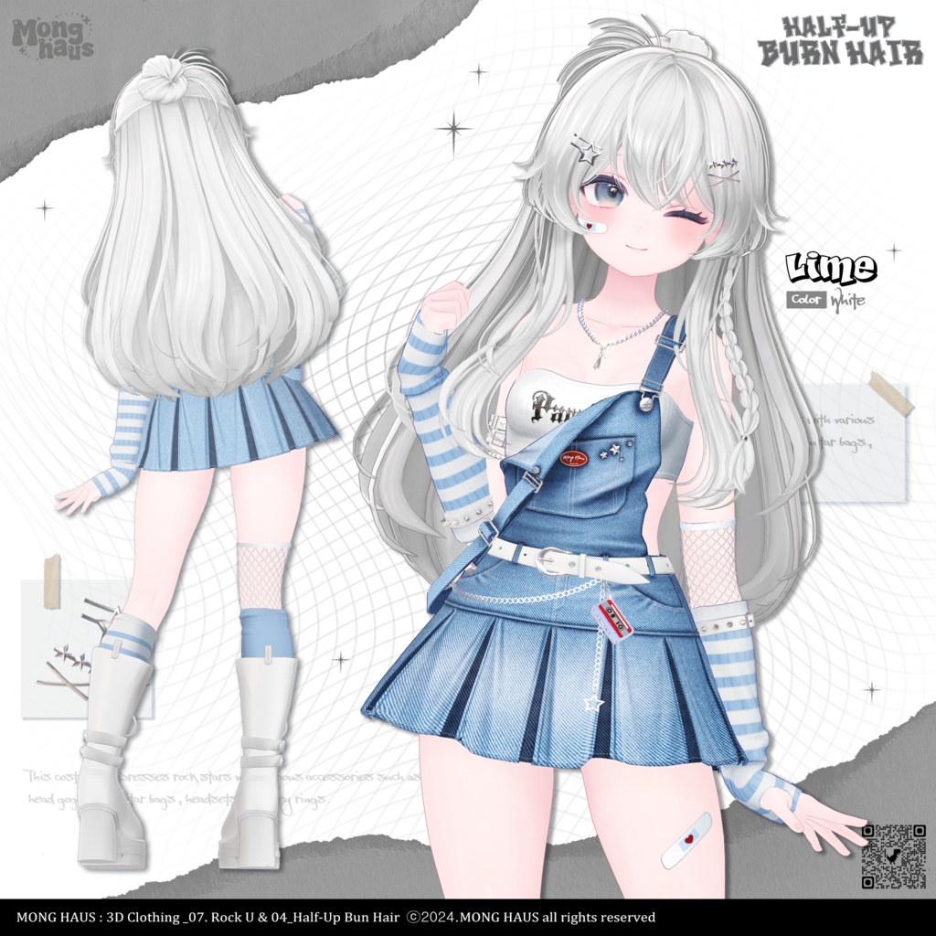 【15アバター対応】Half-Up Burn Hair⚡