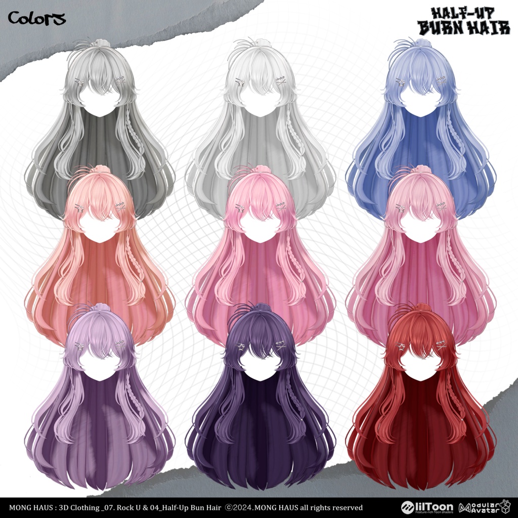 【15アバター対応】Half-Up Burn Hair⚡