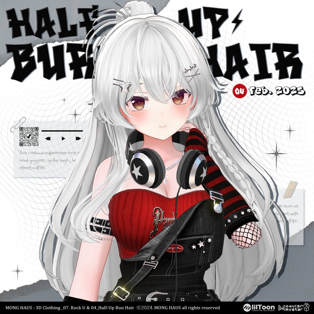 【15アバター対応】Half-Up Burn Hair⚡