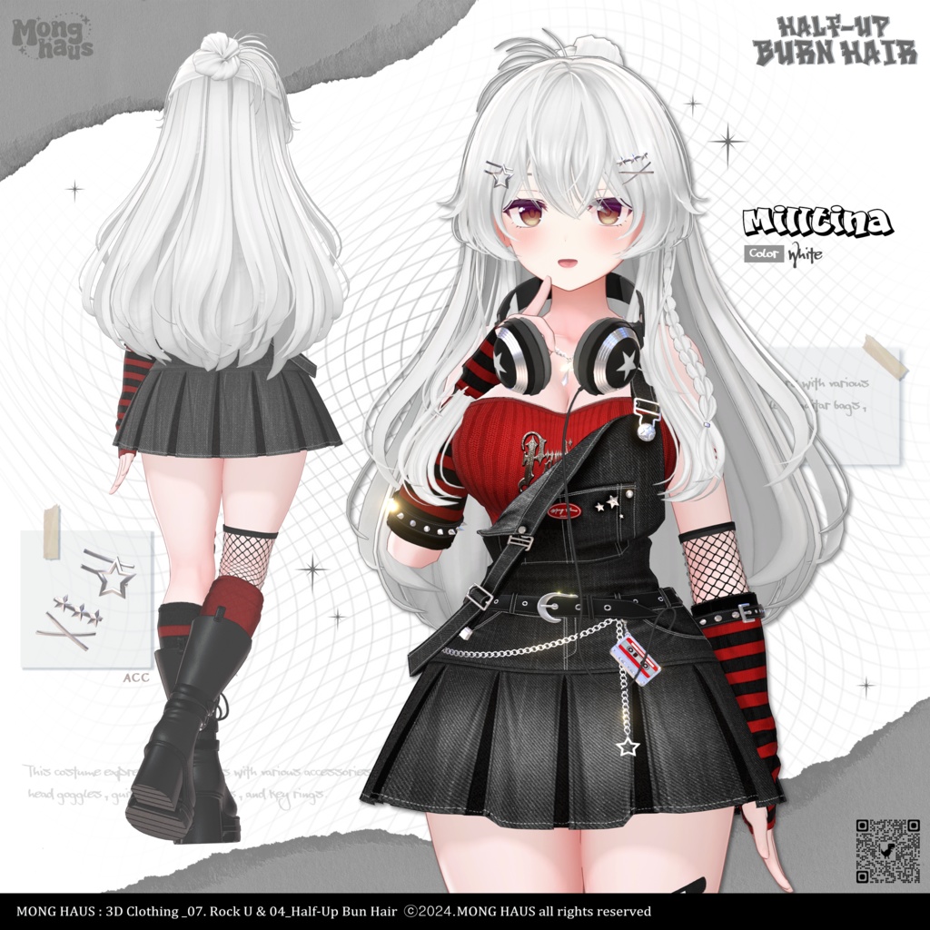 【15アバター対応】Half-Up Burn Hair⚡