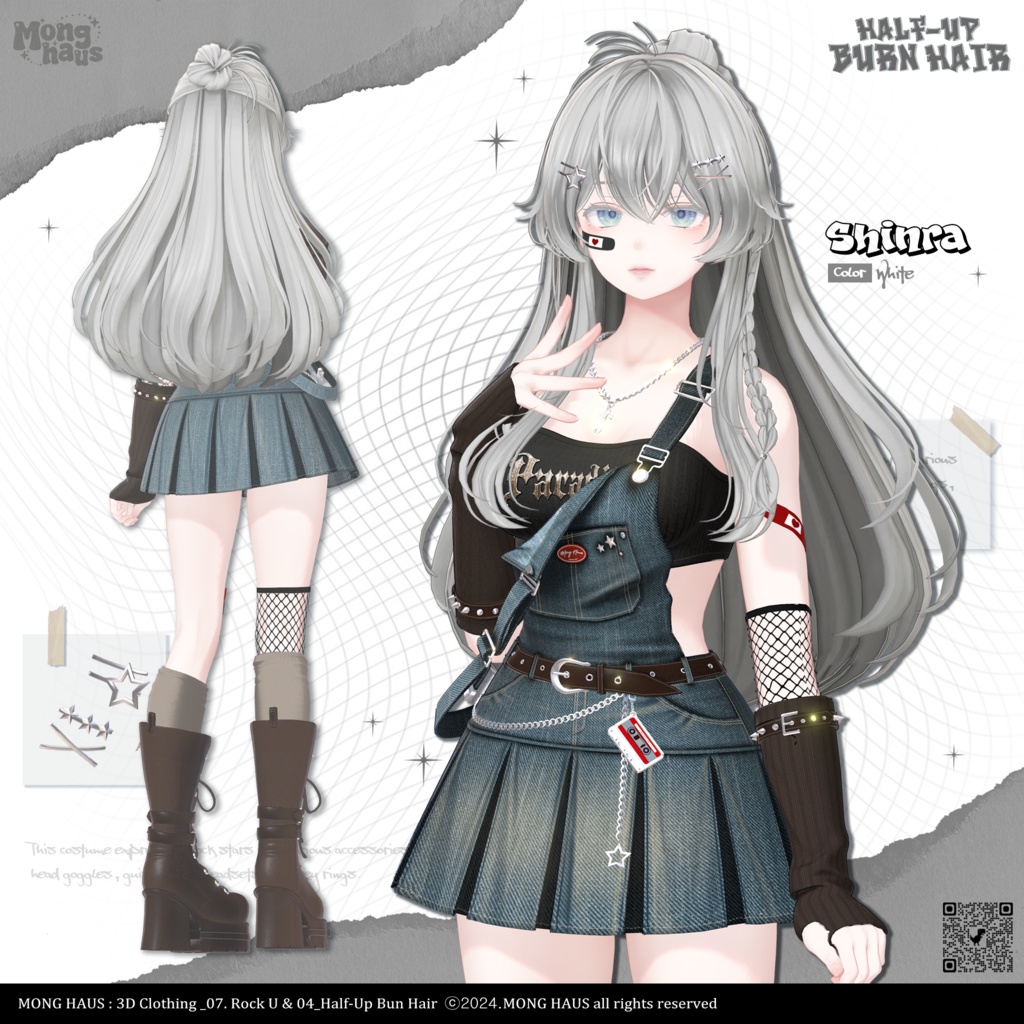 【15アバター対応】Half-Up Burn Hair⚡