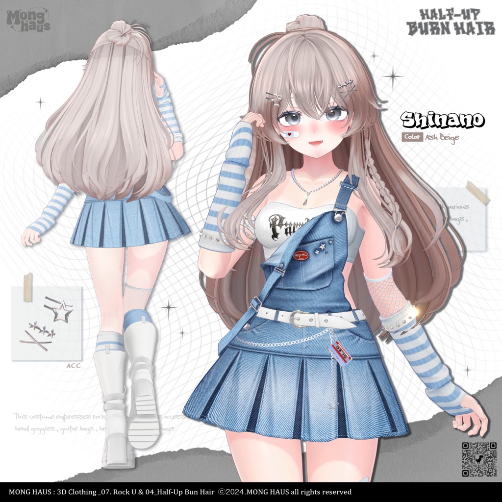 【15アバター対応】Half-Up Burn Hair⚡