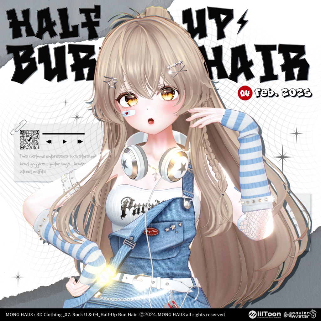 【20アバター対応】Half-Up Burn Hair⚡