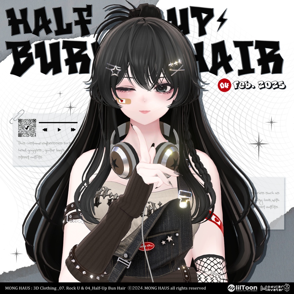 【24アバター対応】Half-Up Burn Hair⚡