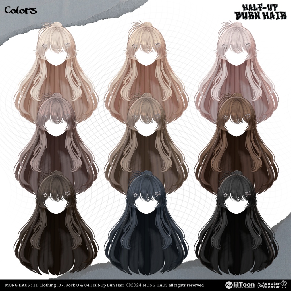 【15アバター対応】Half-Up Burn Hair⚡