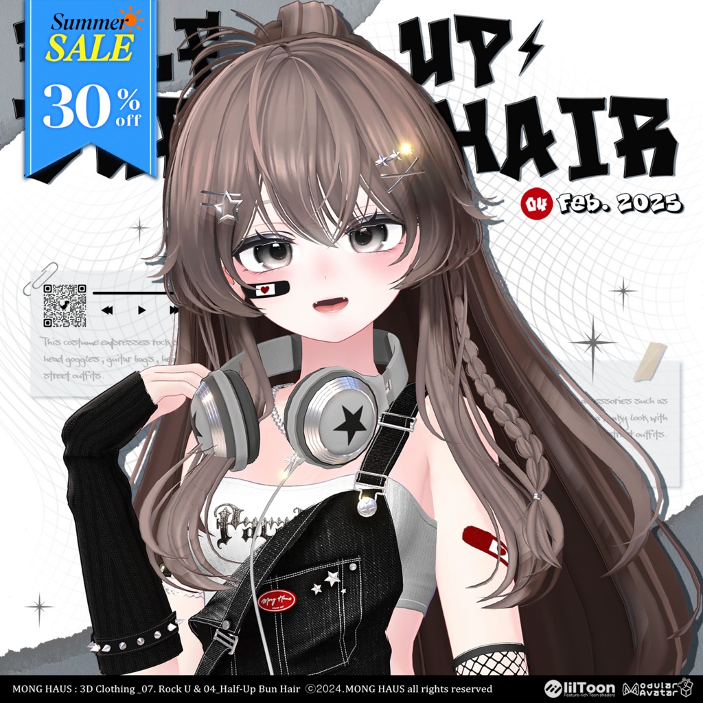 🔥SALE🔥【15アバター対応】Half-Up Burn Hair⚡