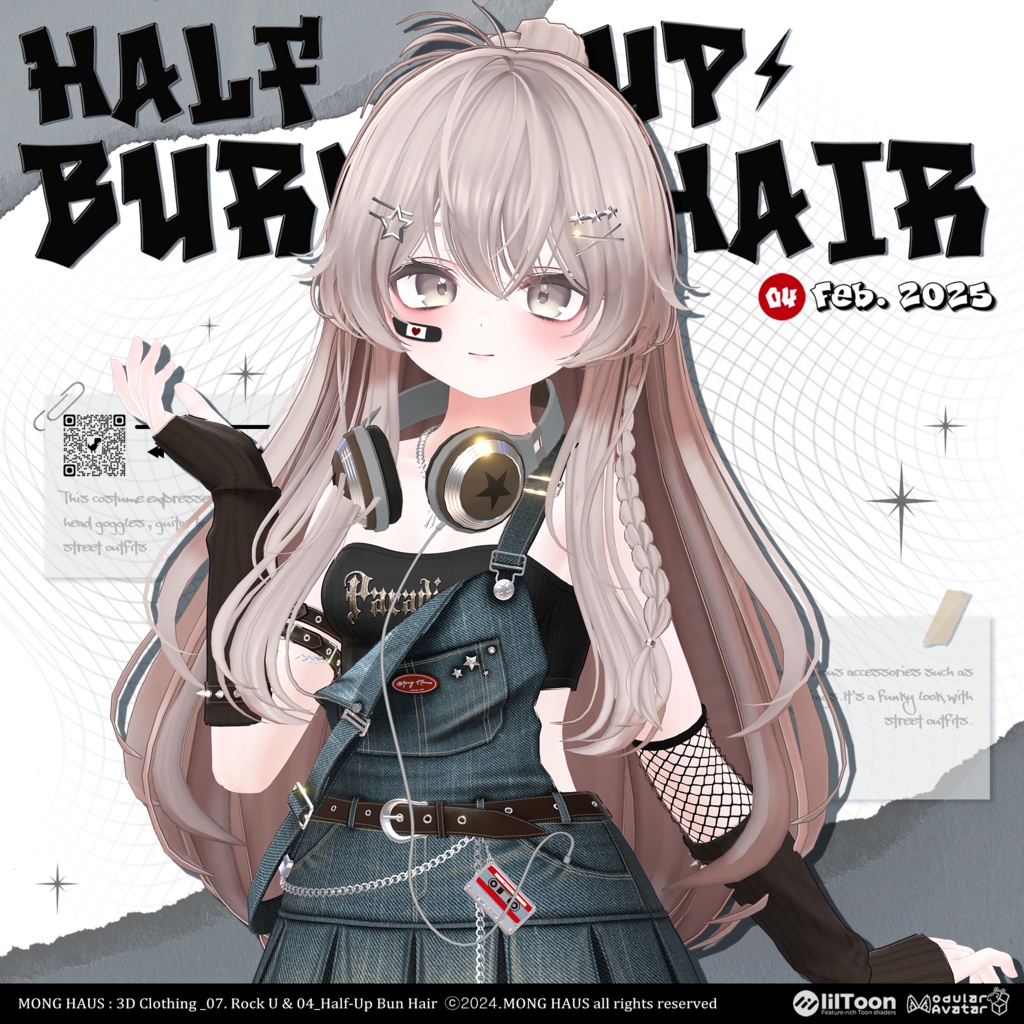 【15アバター対応】Half-Up Burn Hair⚡