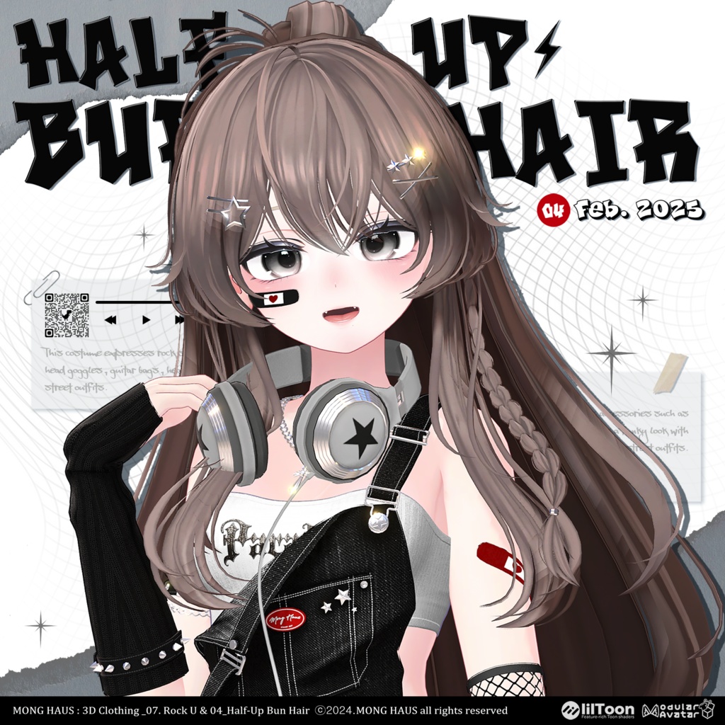 【14アバター対応】Half-Up Burn Hair⚡