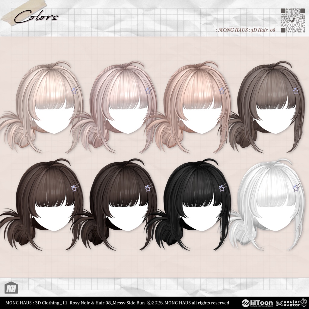 【15アバター対応】Messy Side Bun🌹