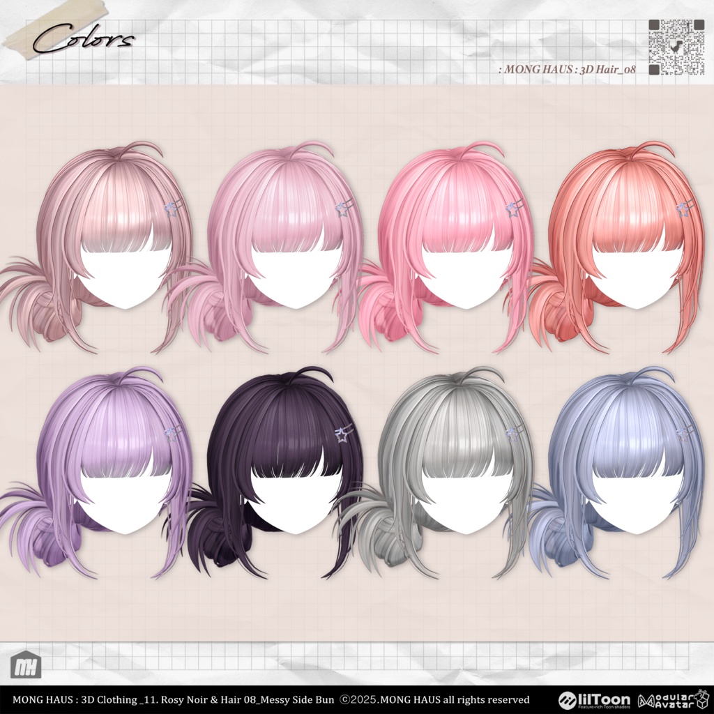 【15アバター対応】Messy Side Bun🌹