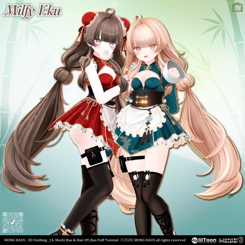 【21アバター対応】Bao Puff Twintail🥟