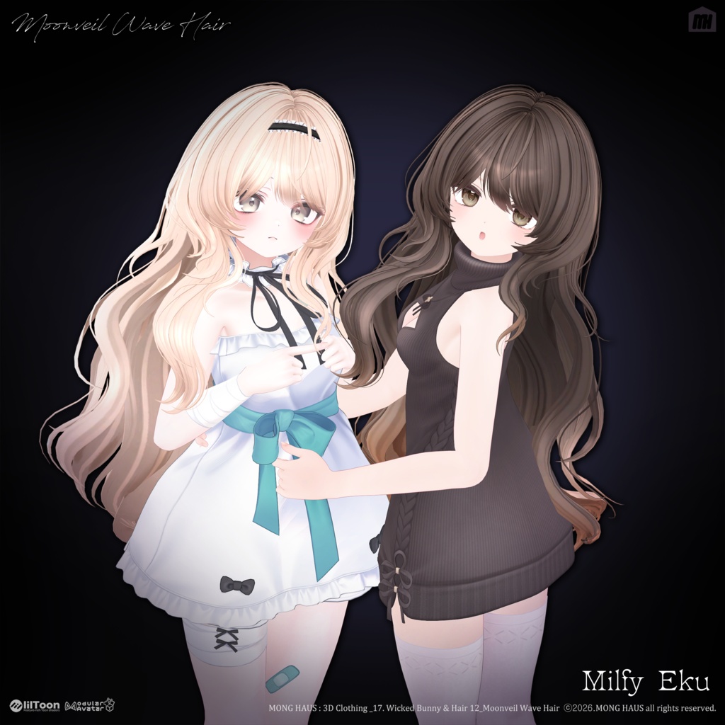 🔥SALE🔥【21 Avatars】 Moonveil Wave Hair☠️