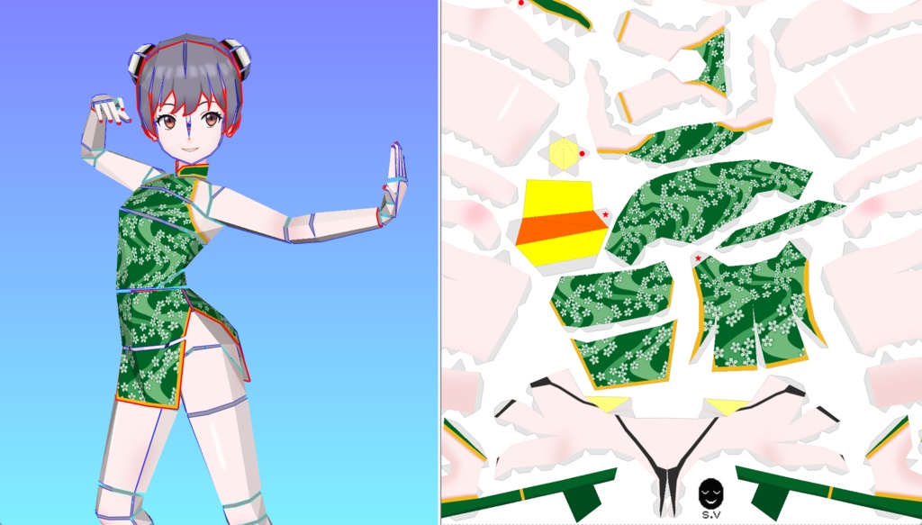 ペパクラデザイナー用3DCGモデルデータ 試験モデルD004 PDO,OBJ