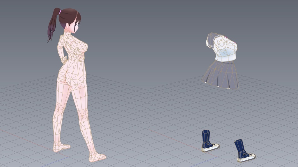 ペパクラデザイナー用3DCGモデルデータ 試験モデルD010 PDO,OBJ