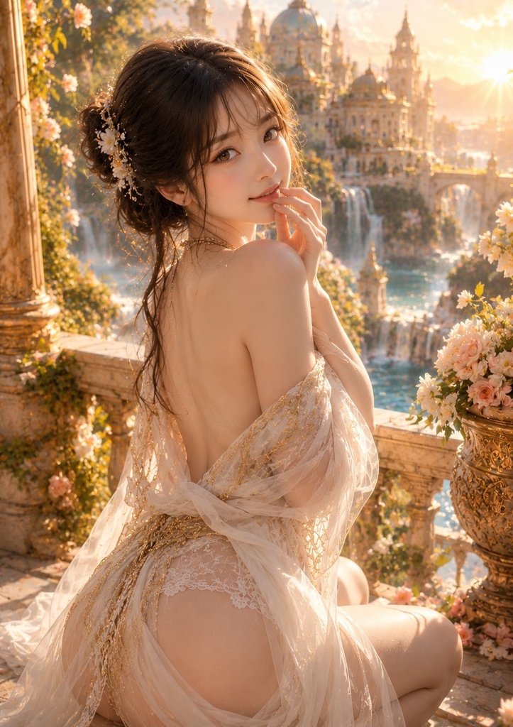【天空の女神】光と花に包まれる幻想世界✨癒し・インテリアアート